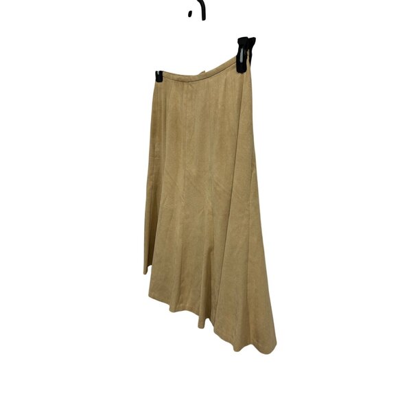 Talbots Petites Stretch Beige Faux Suede A-Line Skirt Size 6 Classic Workwear - Picture 2 of 8